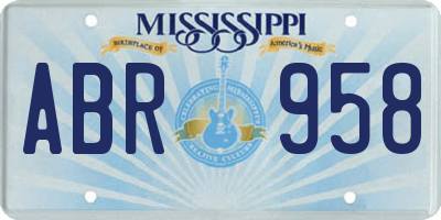 MS license plate ABR958