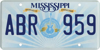 MS license plate ABR959