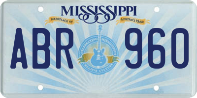 MS license plate ABR960