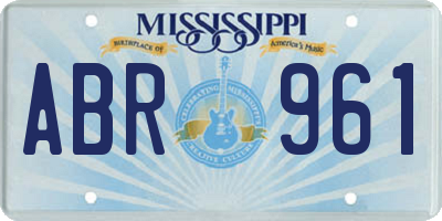 MS license plate ABR961