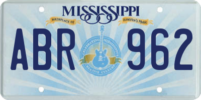 MS license plate ABR962