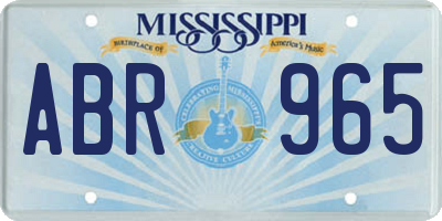 MS license plate ABR965