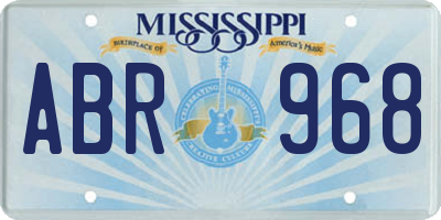 MS license plate ABR968