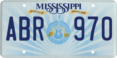 MS license plate ABR970