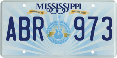 MS license plate ABR973