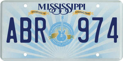 MS license plate ABR974