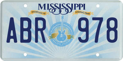 MS license plate ABR978