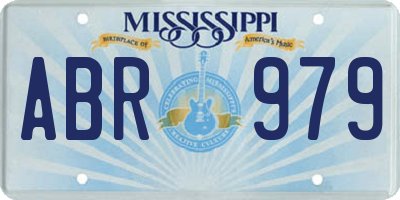 MS license plate ABR979