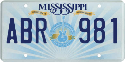 MS license plate ABR981