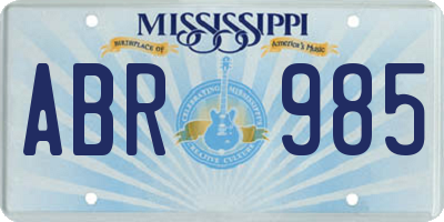 MS license plate ABR985