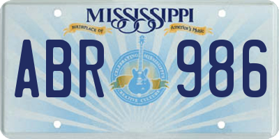 MS license plate ABR986