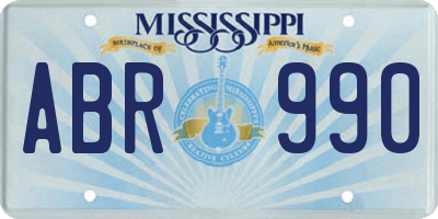 MS license plate ABR990