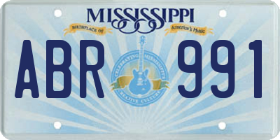 MS license plate ABR991