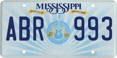 MS license plate ABR993