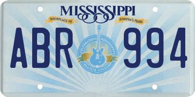 MS license plate ABR994