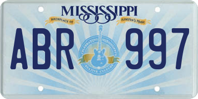 MS license plate ABR997