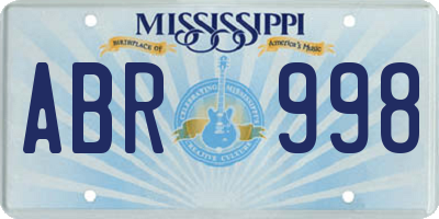 MS license plate ABR998