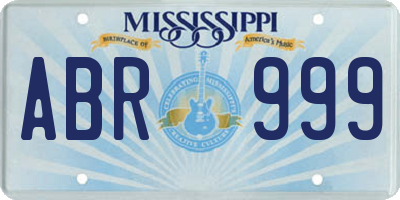 MS license plate ABR999