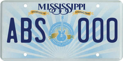 MS license plate ABS000