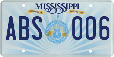 MS license plate ABS006