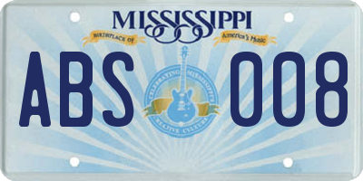 MS license plate ABS008