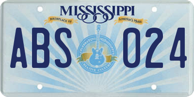 MS license plate ABS024