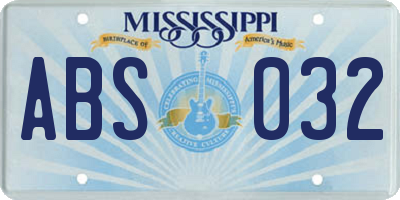 MS license plate ABS032