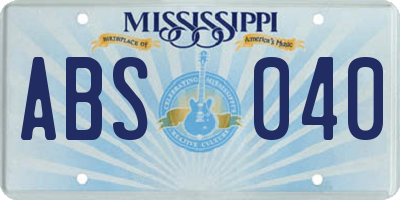 MS license plate ABS040