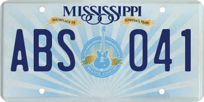 MS license plate ABS041