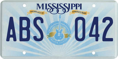 MS license plate ABS042