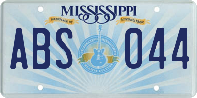 MS license plate ABS044