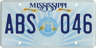 MS license plate ABS046