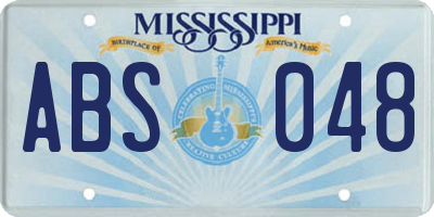 MS license plate ABS048