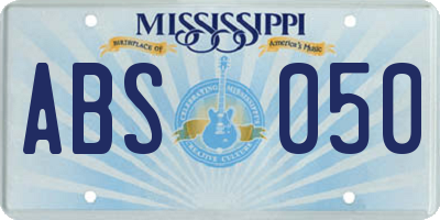 MS license plate ABS050