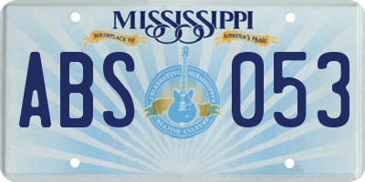 MS license plate ABS053