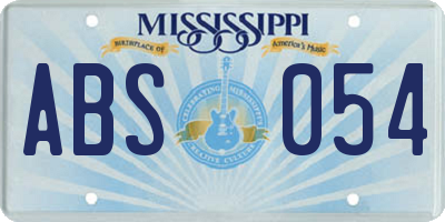 MS license plate ABS054