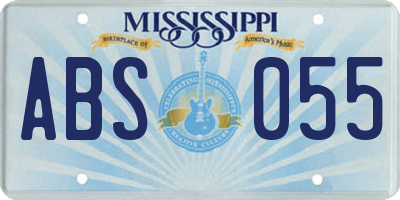 MS license plate ABS055