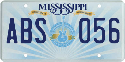 MS license plate ABS056