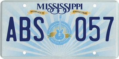 MS license plate ABS057