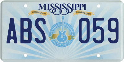 MS license plate ABS059