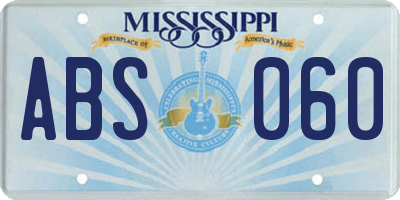 MS license plate ABS060