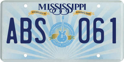 MS license plate ABS061