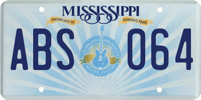 MS license plate ABS064