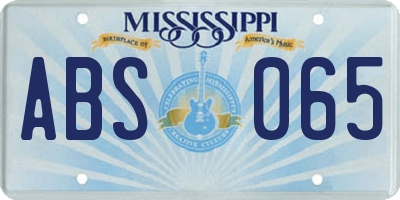 MS license plate ABS065