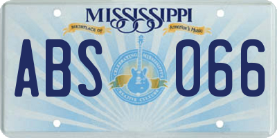 MS license plate ABS066