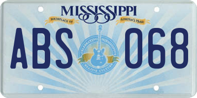 MS license plate ABS068