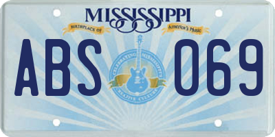 MS license plate ABS069