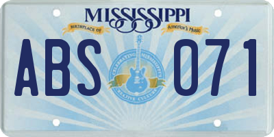 MS license plate ABS071