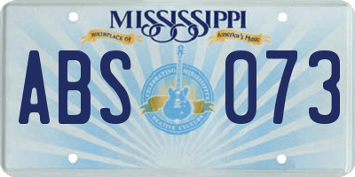 MS license plate ABS073