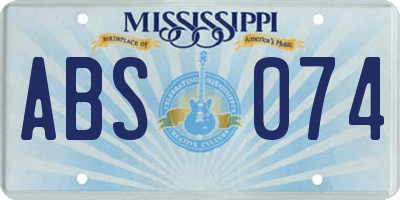 MS license plate ABS074